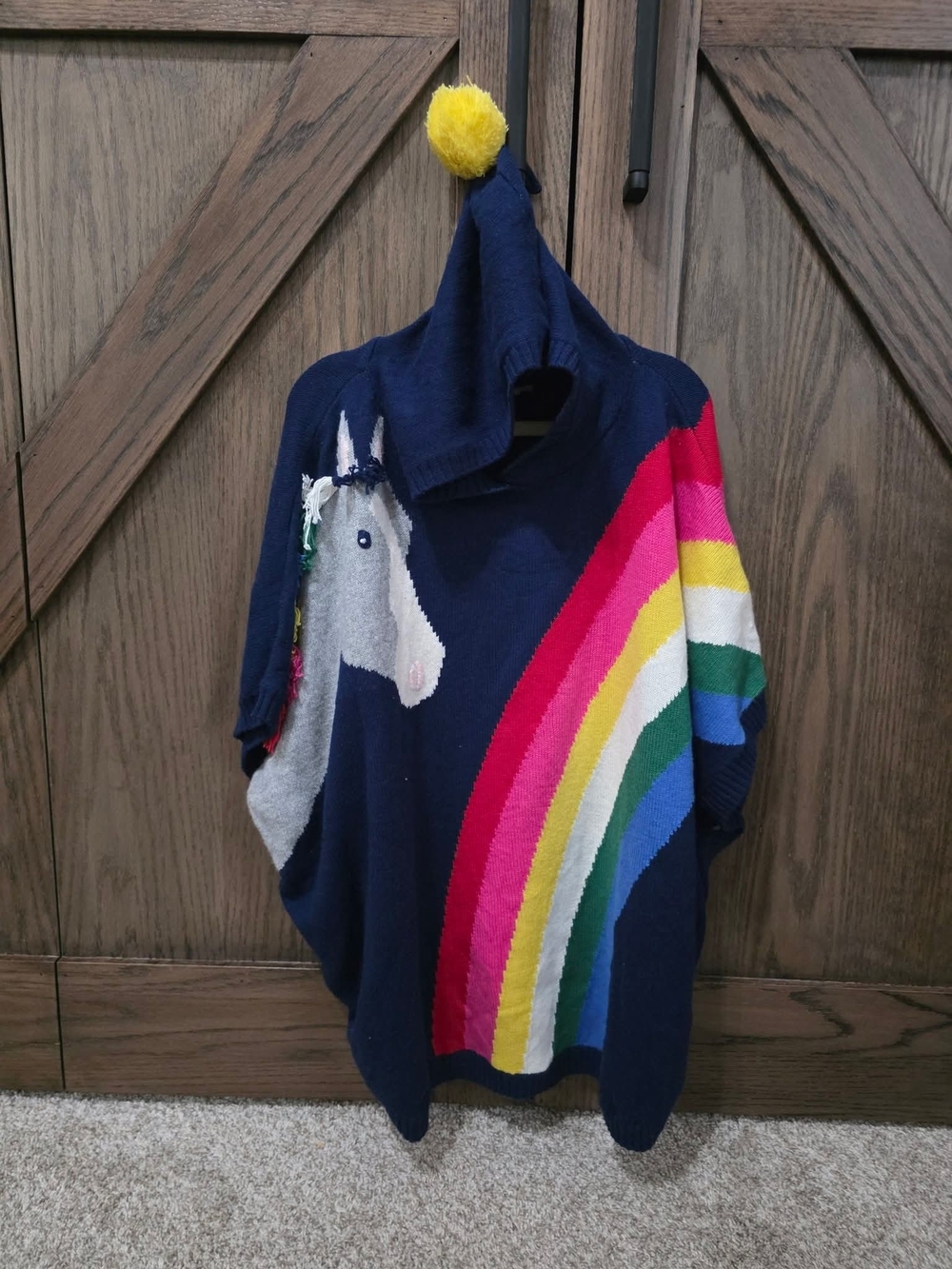 Mini Boden Unicorn Rainbow Poncho